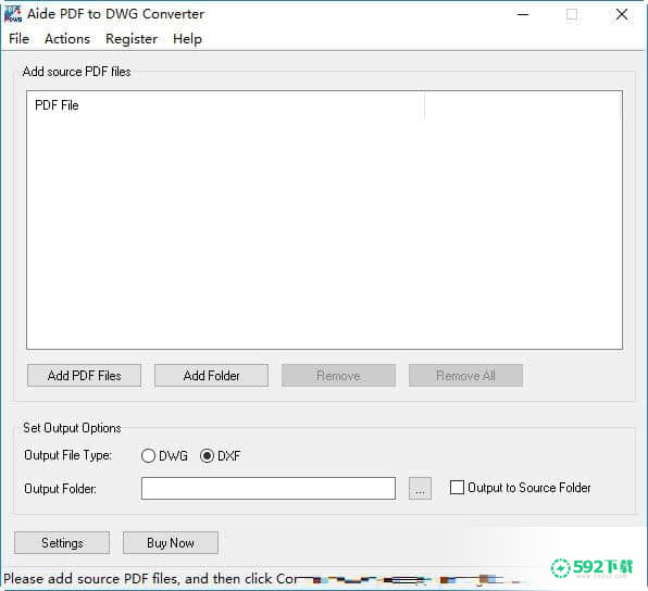 Aide PDF to DWG Converter